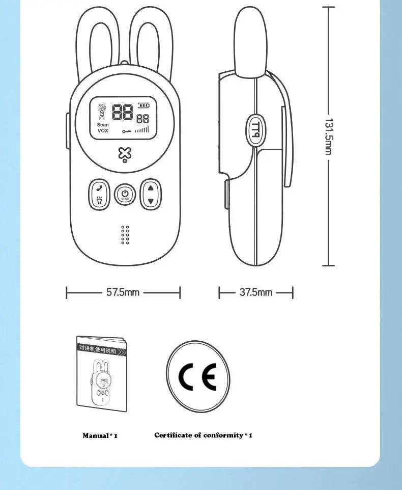Talkie Walkie enfant Lapin - Unviers Talkie
