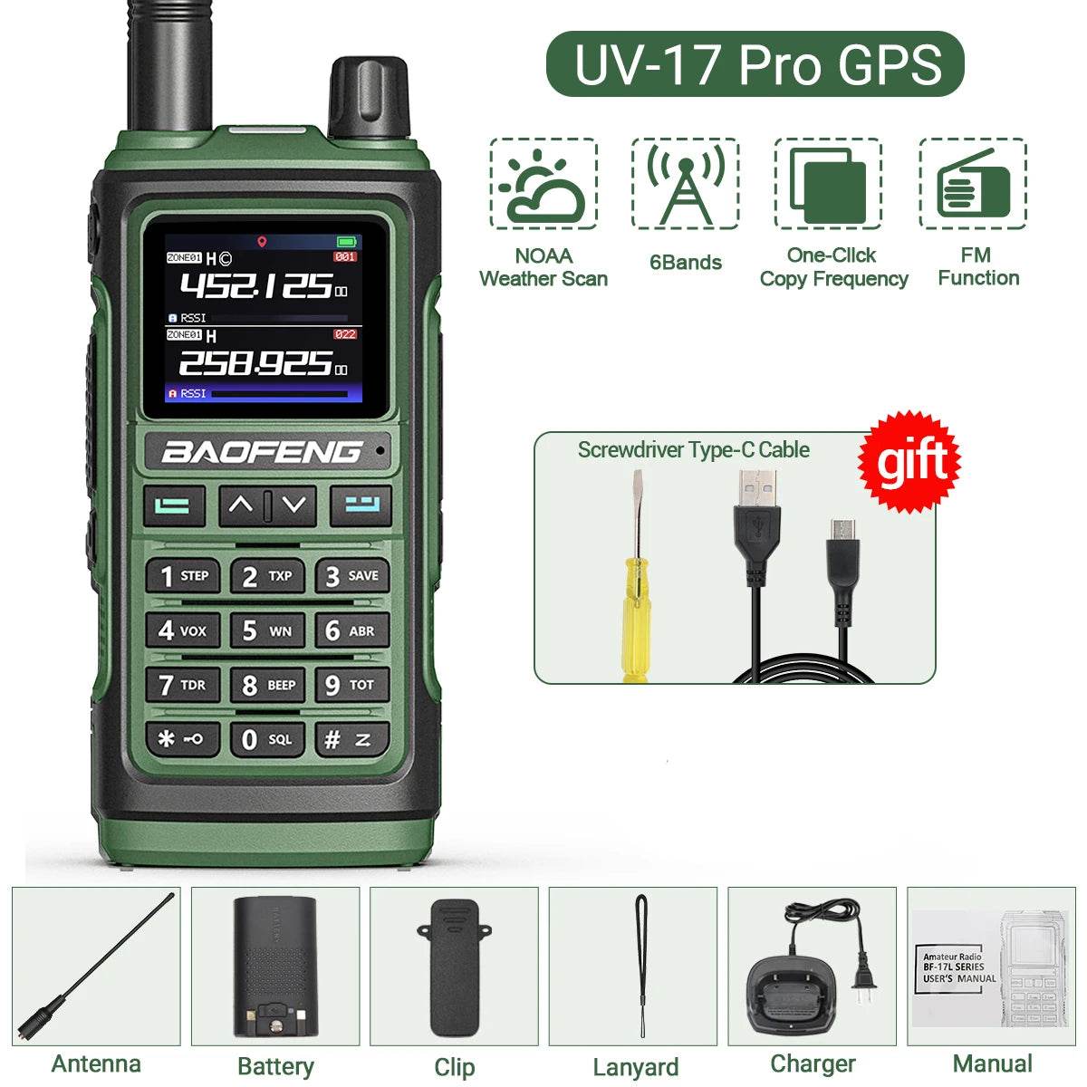 Talkie Walkie longue portée rechargeable Baofeng UV 17 PRO - Unviers Talkie