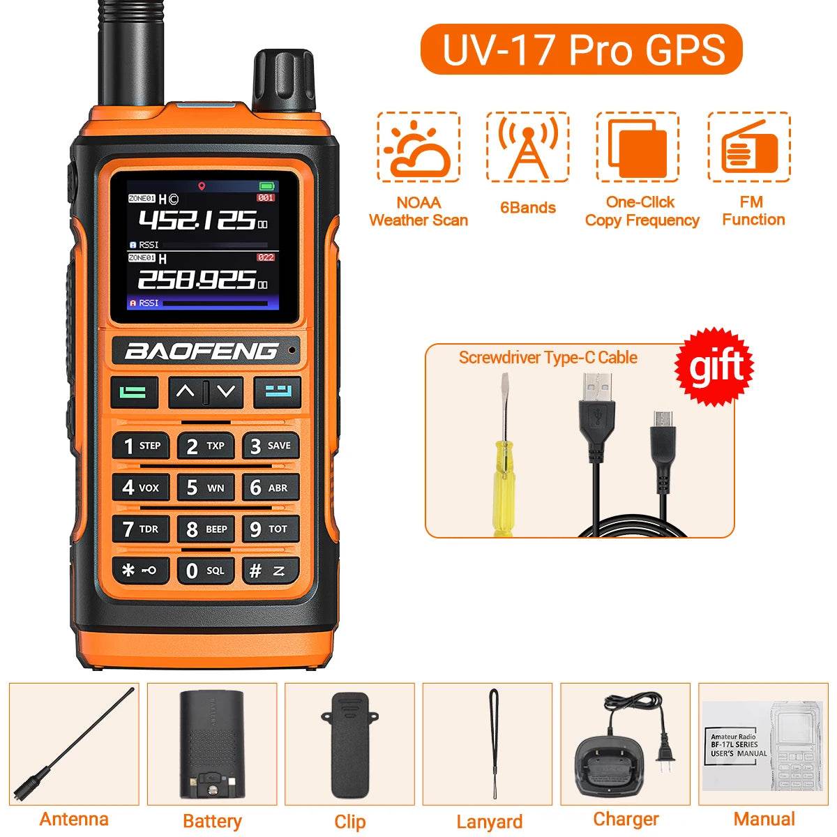 Talkie Walkie longue portée rechargeable Baofeng UV 17 PRO - Unviers Talkie