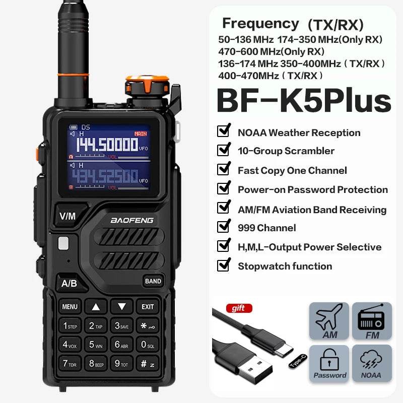 Radio Émetteur Récepteur amateur Baofeng K5PLUS - Unviers Talkie