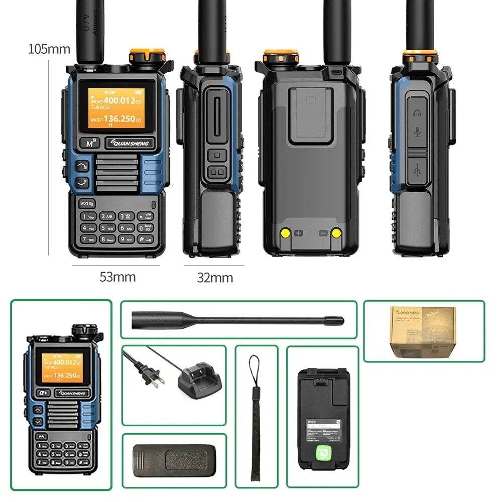 Radio Émetteur Récepteur VHF/UHF longue portée Quansheng UV-K6 - Unviers Talkie