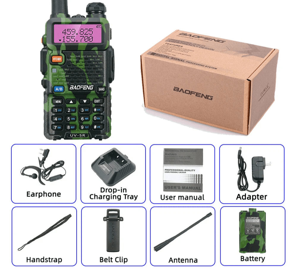 Kit Talkie Walkie Baofeng UV-5R Camouflage Chasse - Unviers Talkie