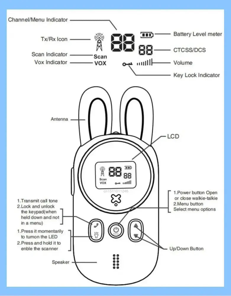 Talkie Walkie enfant Lapin - Unviers Talkie