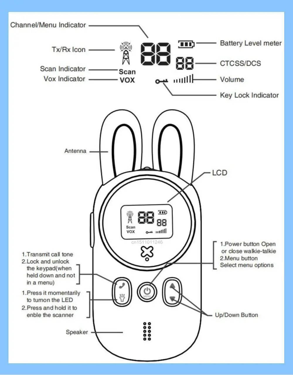 Talkie Walkie enfant Lapin - Unviers Talkie