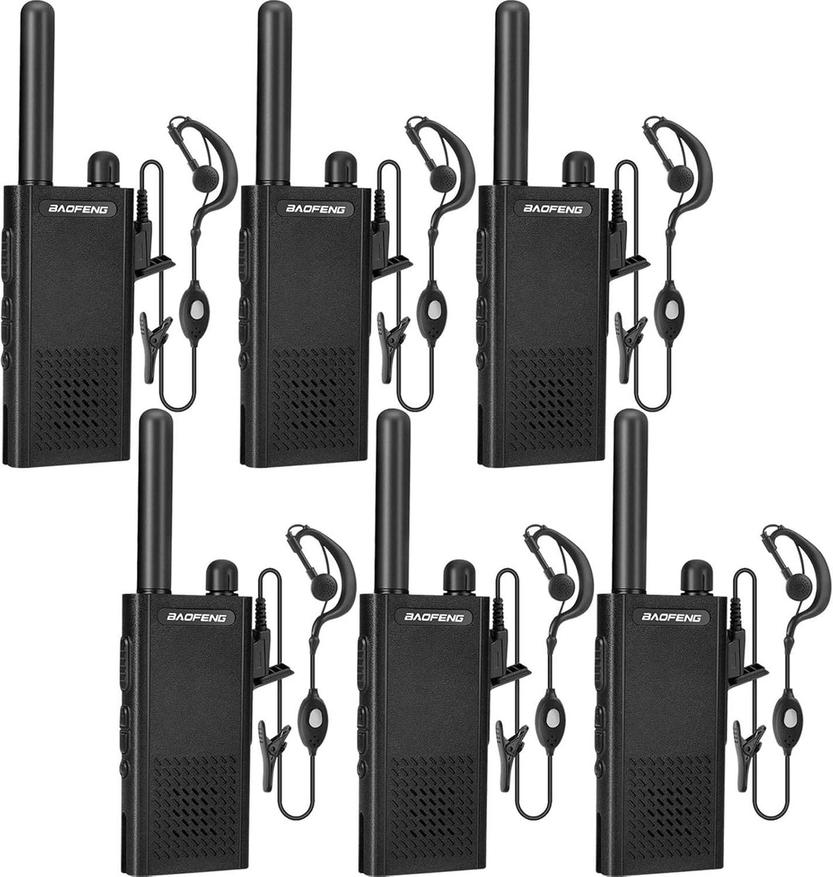 Kit de 6 Talkies Walkies avec Oreillettes Baofeng T26 - Univers Talkie