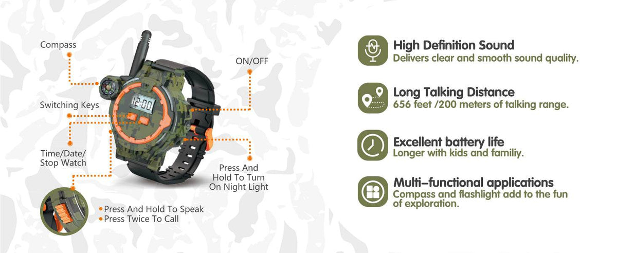 Montre Talkie Walkie Enfant Camouflage - Univers Talkie