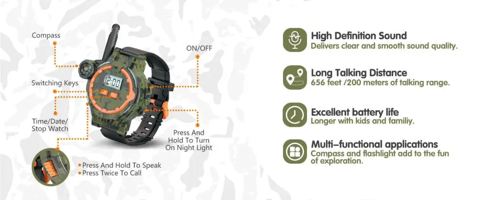 Montre Talkie Walkie Enfant Camouflage - Univers Talkie