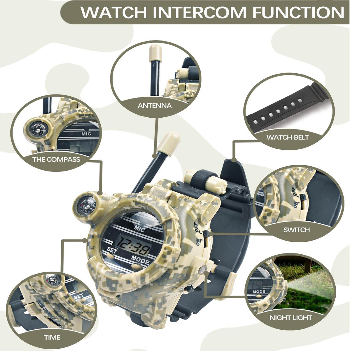 Montre Talkie Walkie Enfant Camouflage Sable - Unviers Talkie