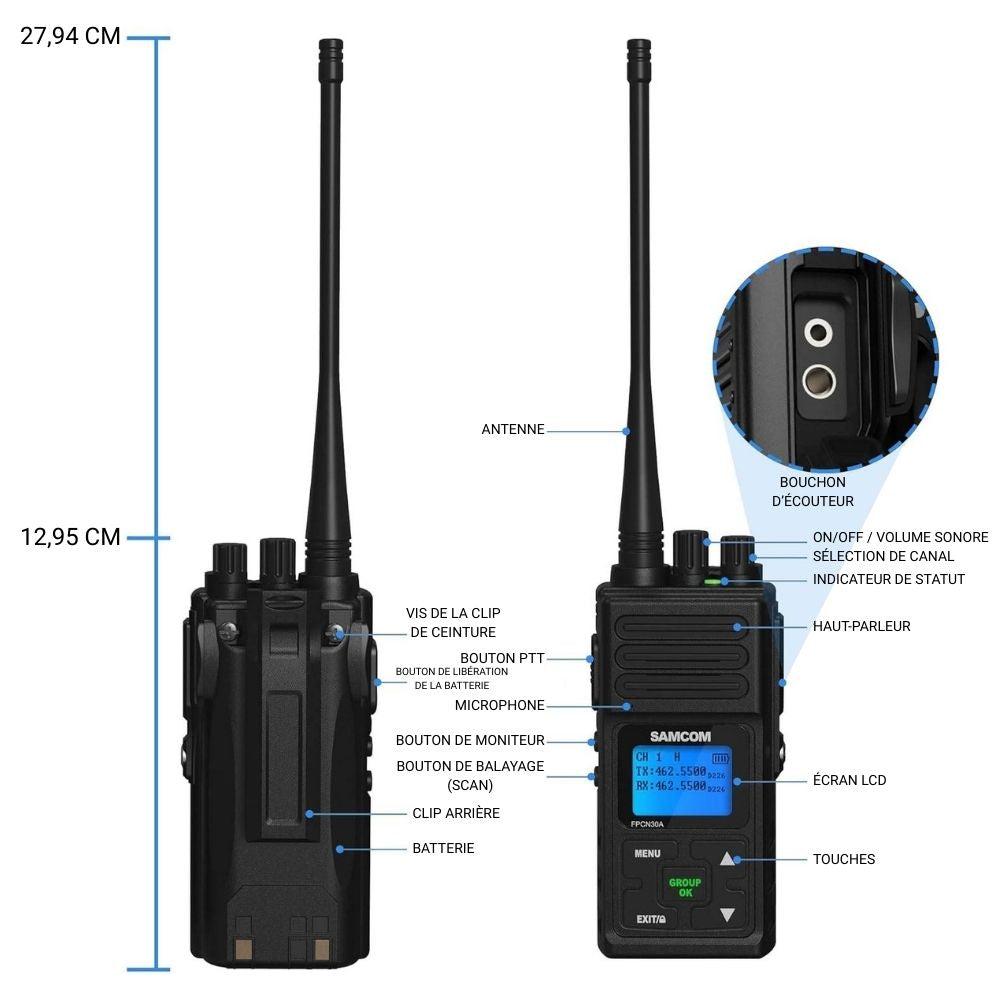 Pack de 6 Talkies Walkies Professionnels SAMCOM - Univers Talkie™