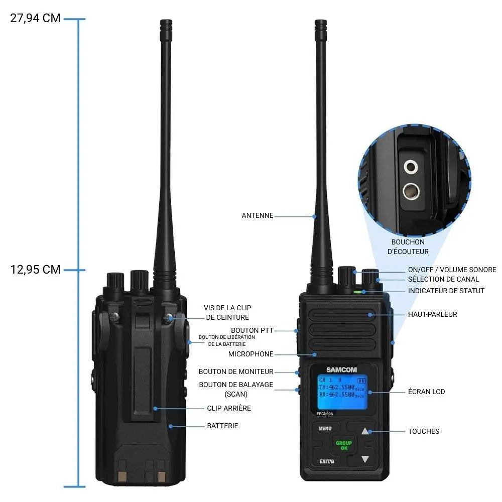 Pack de 6 Talkies Walkies Professionnels SAMCOM - Univers Talkie™