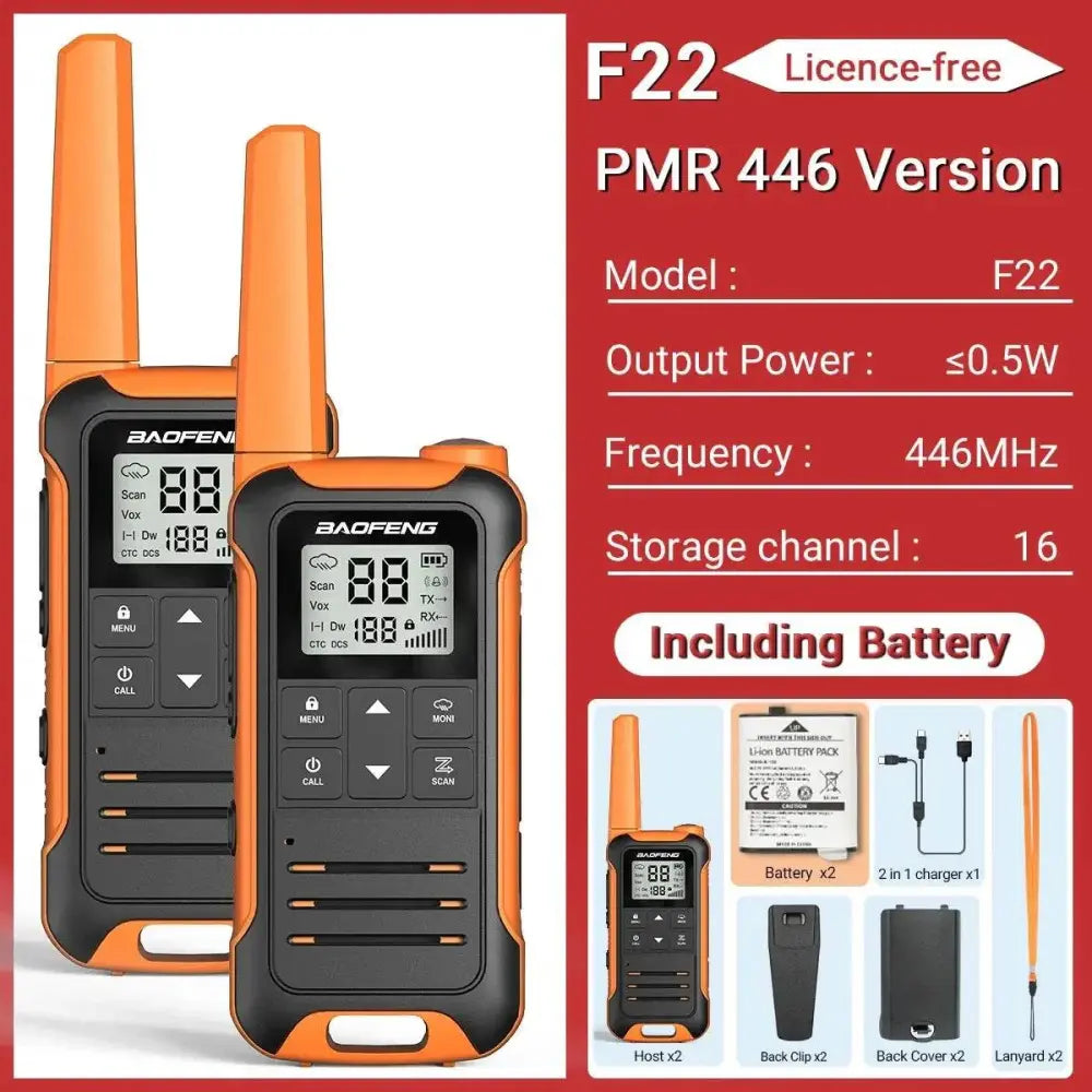 Talkie Walkie sans License Baofeng F22 - Unviers Talkie