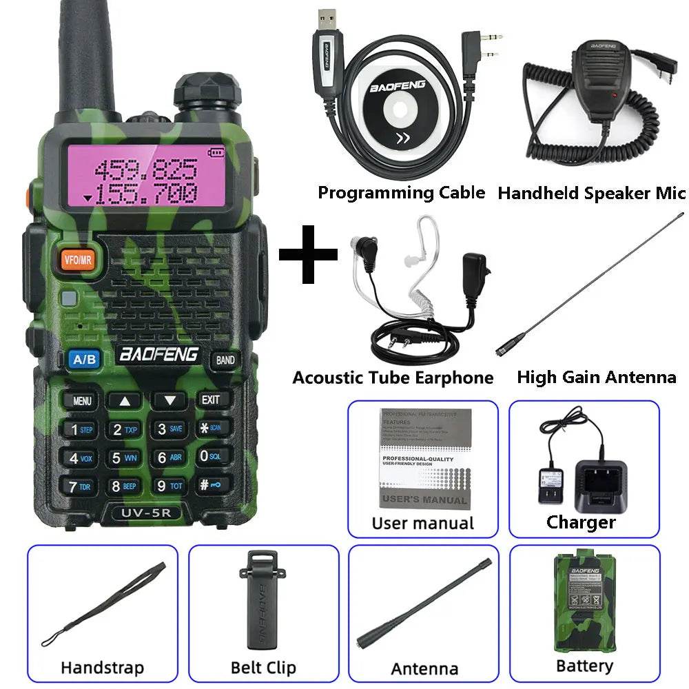 Kit Talkie Walkie Baofeng UV-5R Camouflage Chasse - Unviers Talkie